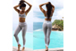 Leggins donna grigio e bianco fitness palestra